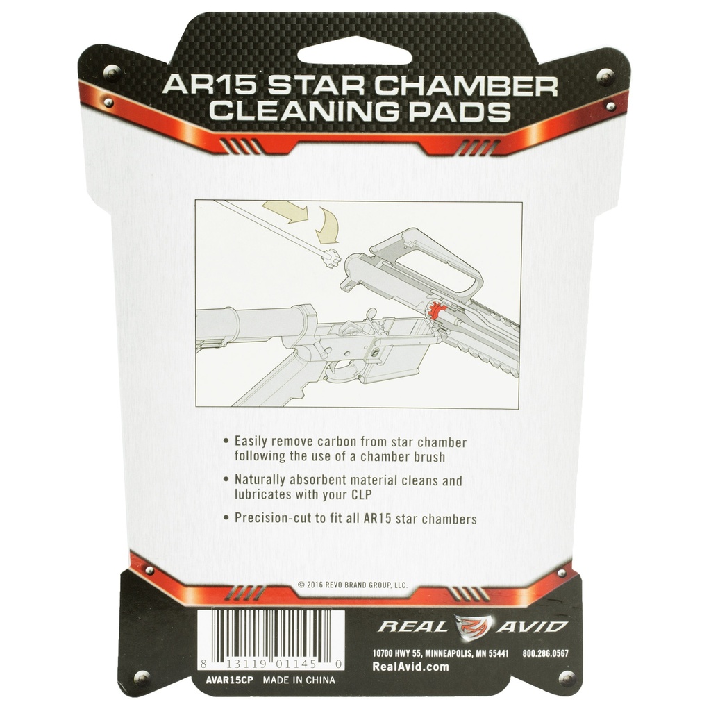Real Avid AR15 Star Chamber Cleaning Pads - 20ct