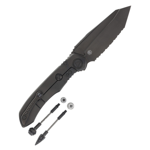 Microtech Anax T/E DLC Titanium Serrated w/Carbon Fiber Inlay