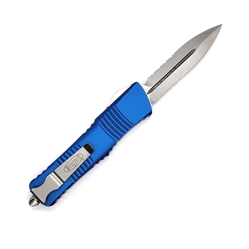 Combat Troodon D/E Stonewash Partial Serration - Blue Handle