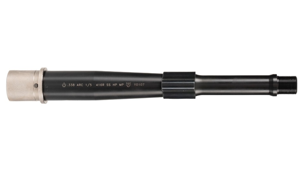 Ballistic Advantage 8.5" Premium Black Hanson Pistol Length .338 ARC AR15 Barrel w/ Gas Block, 1:5