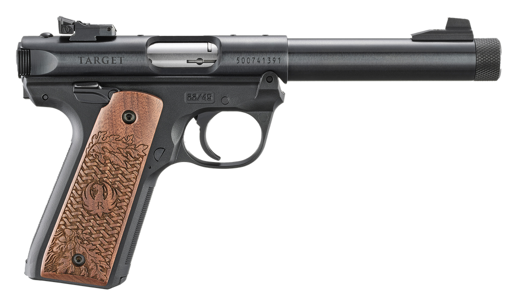 Ruger Mark IV 22/45 Collector's Series .22LR Threaded Bull Barrel, Engraved American Walnut Grips